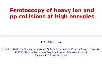 Femtoscopy of heavy ion and  pp collisions at high energies  L.V. Malinina  ( Joint Institute for