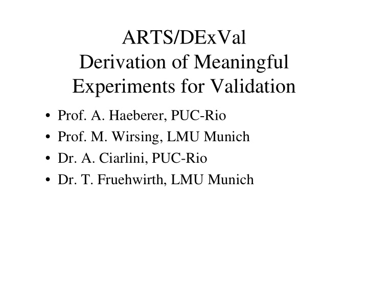arts dexval derivation of meaningful experiments for