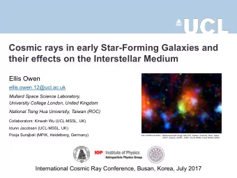 Cosmic rays in early Star-Forming Galaxies and  their effects on the Interstellar Medium  Ellis