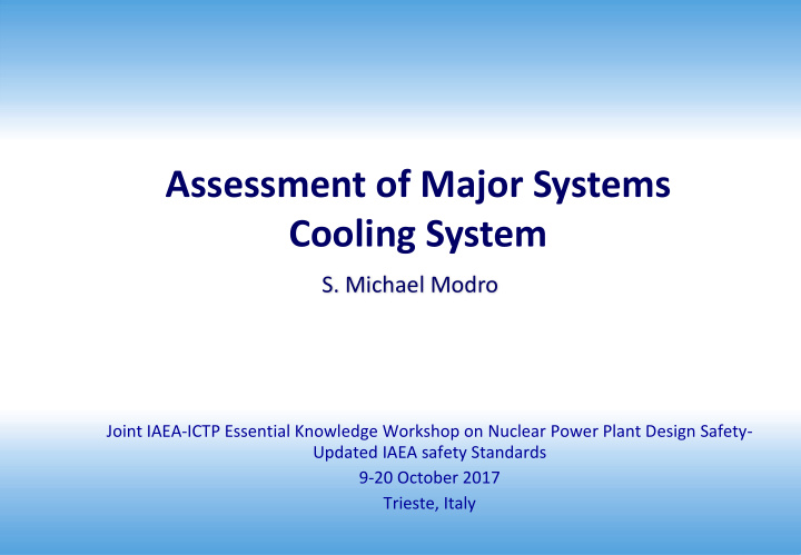assessment of major systems cooling system