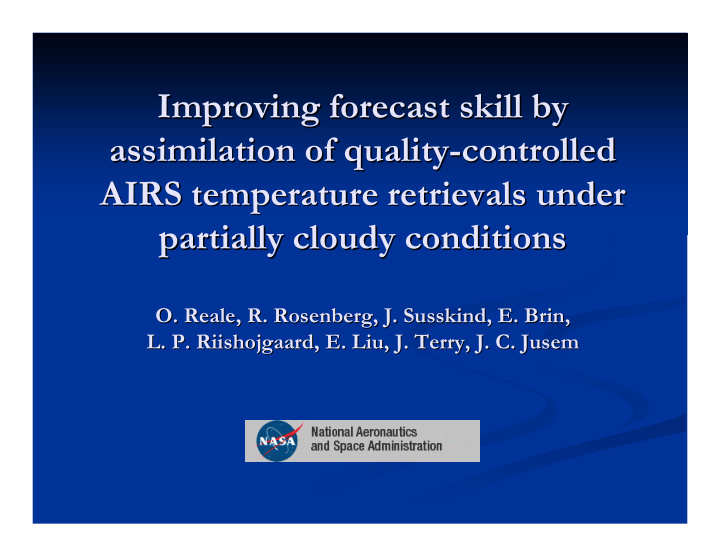 improving forecast skill by improving forecast skill by