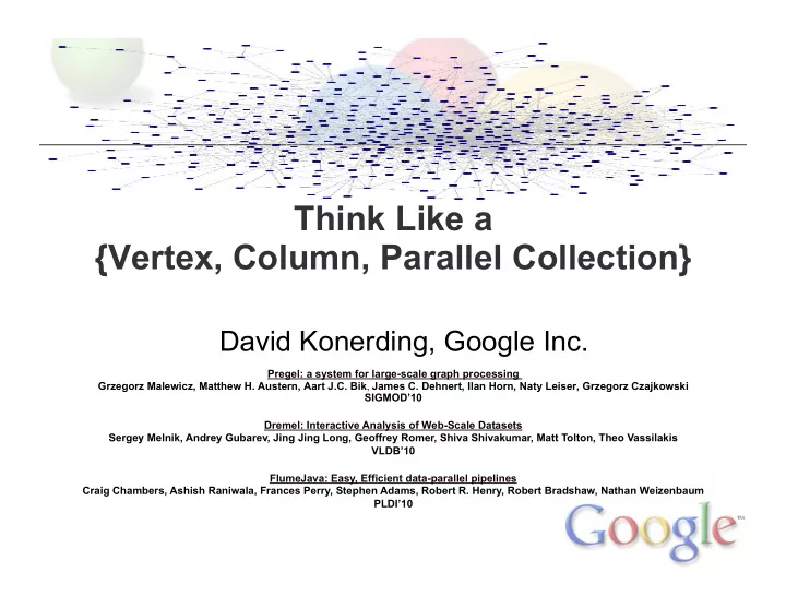 think like a vertex column parallel collection