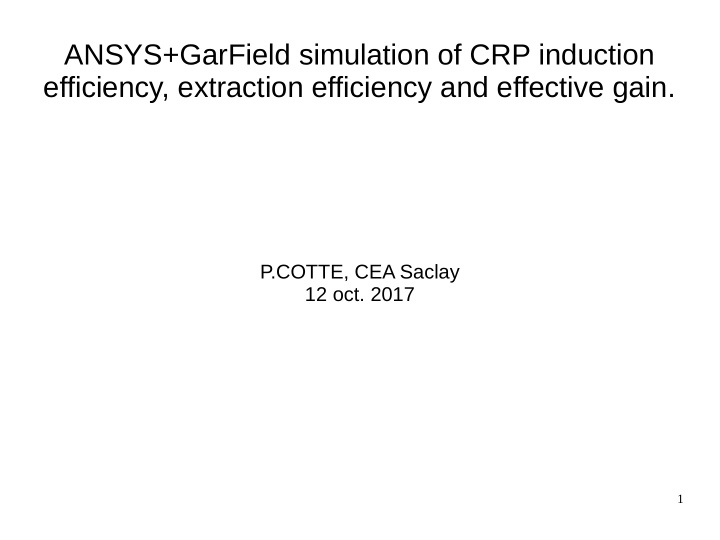 ansys garfield simulation of crp induction efficiency