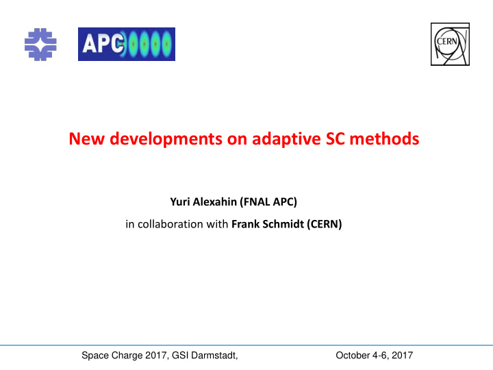 new developments on adaptive sc methods