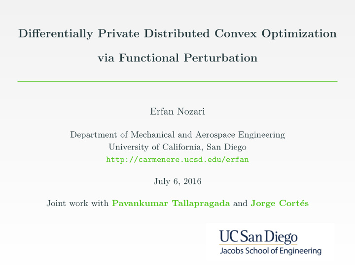 differentially private distributed convex optimization