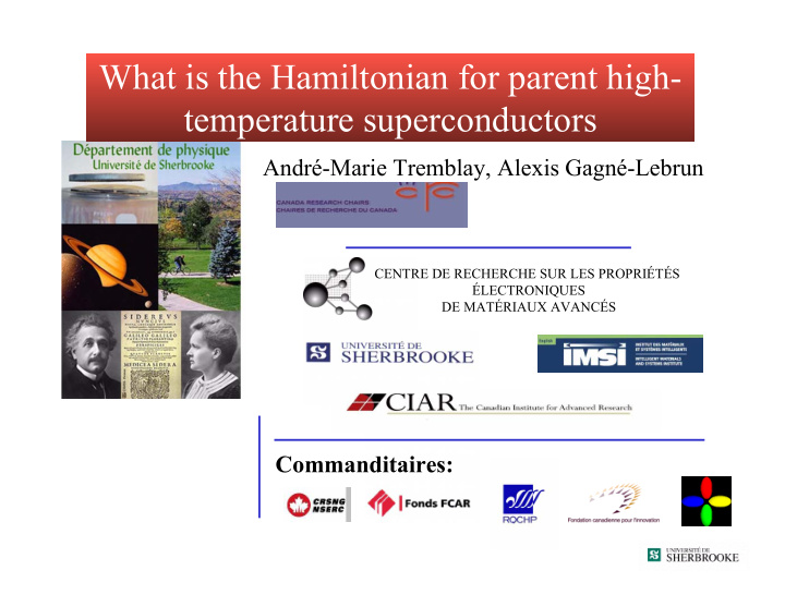 what is the hamiltonian for parent high temperature