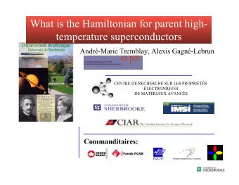 What is the Hamiltonian for parent high-  temperature superconductors  Andr-Marie Tremblay,