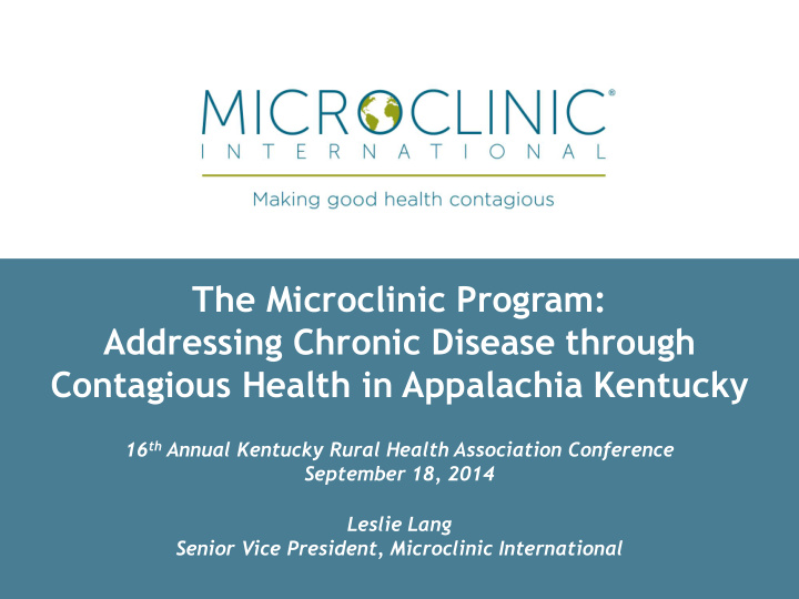 the microclinic program addressing chronic disease
