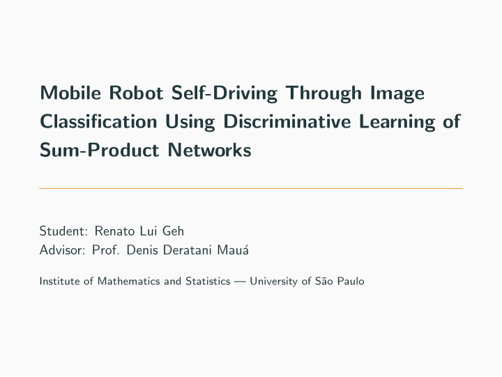 mobile robot self driving through image classification