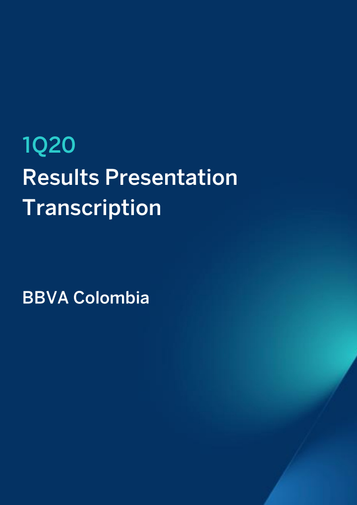 1q20 results presentation transcription