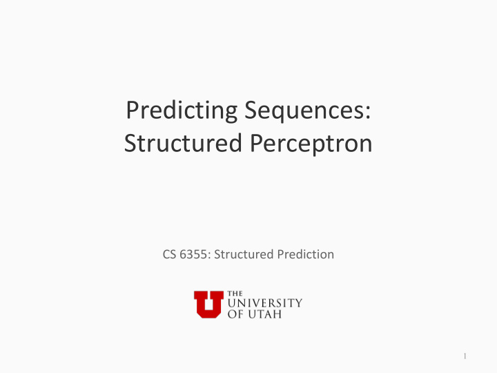 predicting sequences structured perceptron