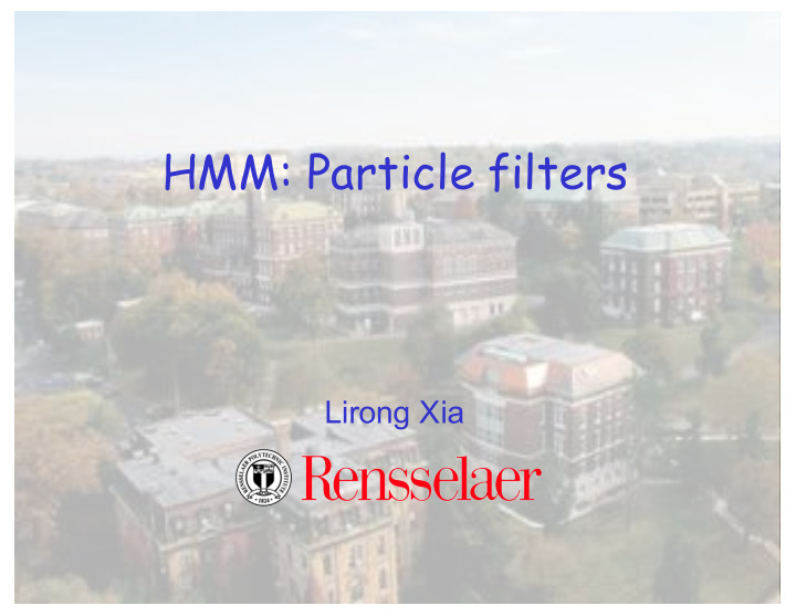 hmm particle filters