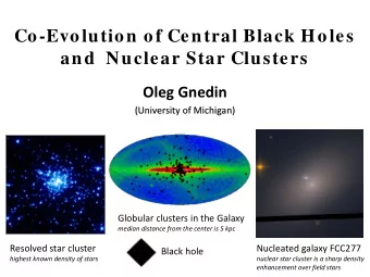 Co-Evolution of Central Black Holes  and  Nuclear Star Clusters  Oleg Gnedin (University of