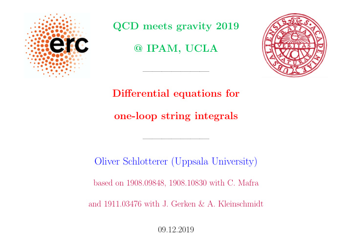qcd meets gravity 2019 ipam ucla differential equations