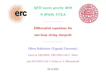 QCD meets gravity 2019  @ IPAM, UCLA    Differential equations for  one-loop