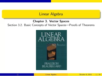 Linear Algebra  Chapter 3. Vector Spaces  Section 3.2. Basic Concepts of Vector SpacesProofs of