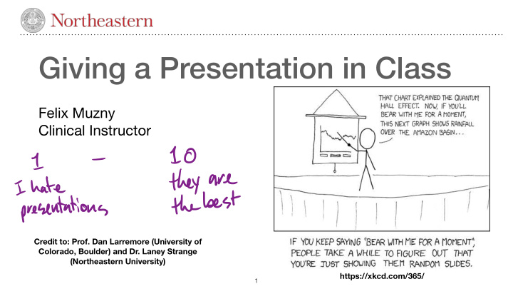 giving a presentation in class