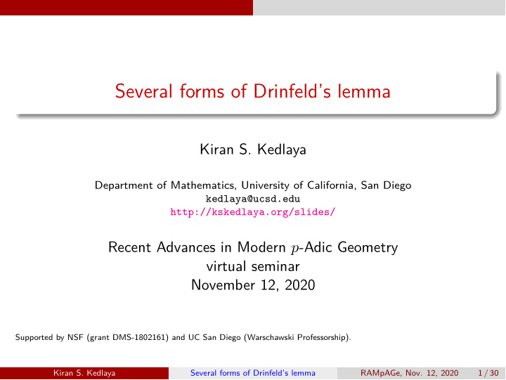 several forms of drinfeld s lemma