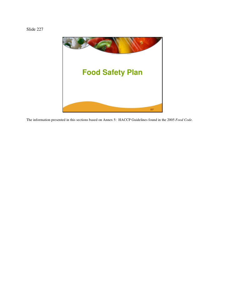 food safety plan