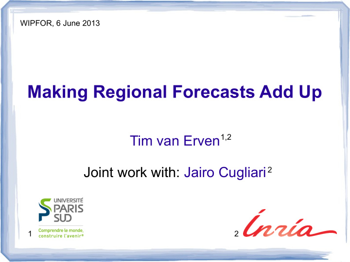 making regional forecasts add up