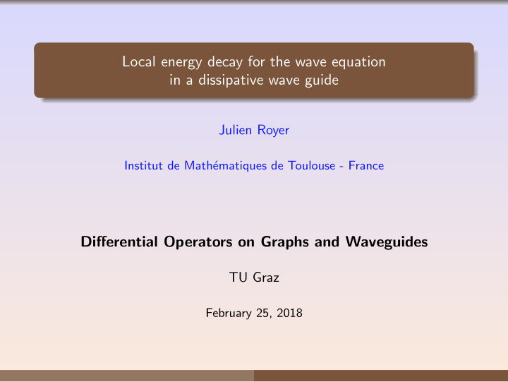 local energy decay for the wave equation in a dissipative