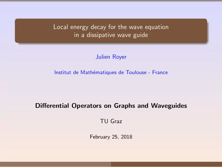local energy decay for the wave equation in a dissipative