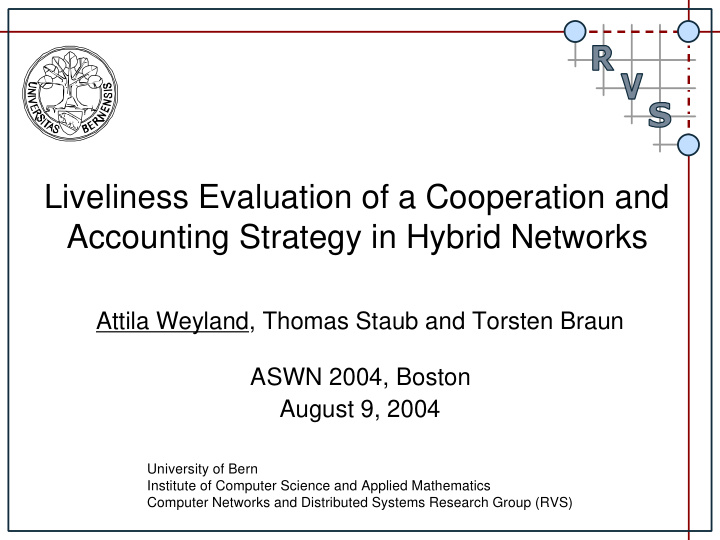 liveliness evaluation of a cooperation and accounting