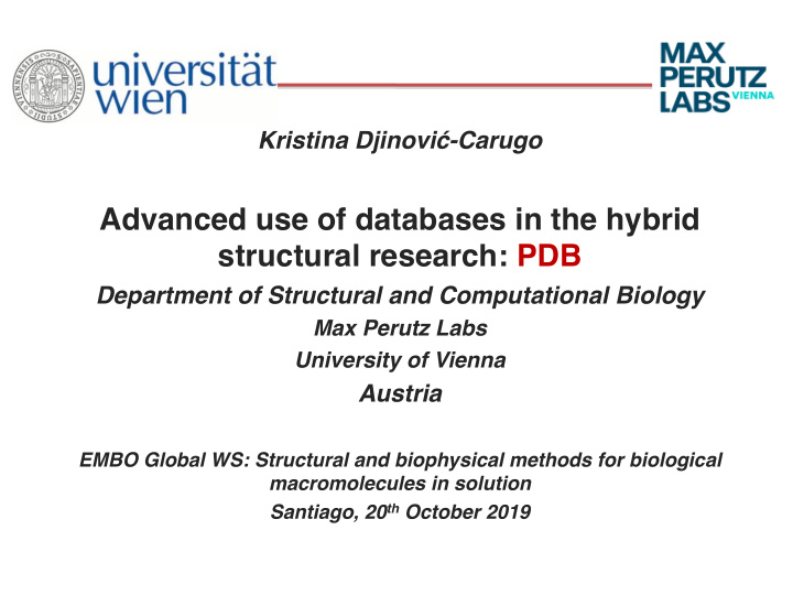 advanced use of databases in the hybrid structural