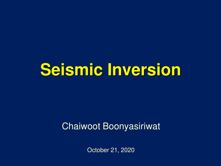 seismic inversion
