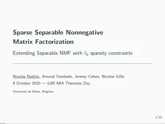 Sparse Separable Nonnegative  Matrix Factorization Extending Separable NMF with  0 sparsity