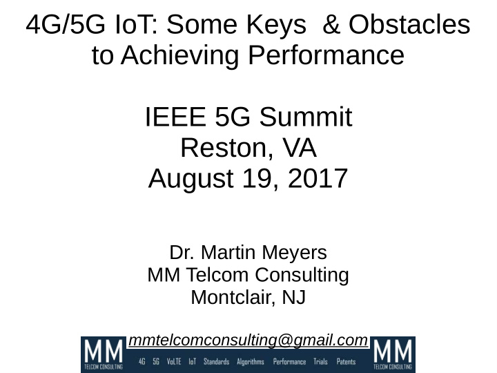4g 5g iot some keys obstacles to achieving performance