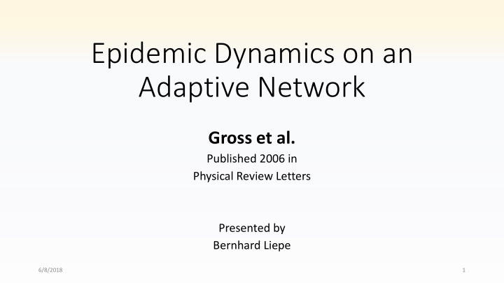 epidemic dynamics on an adaptive network
