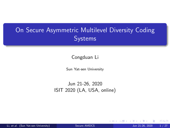 on secure asymmetric multilevel diversity coding systems
