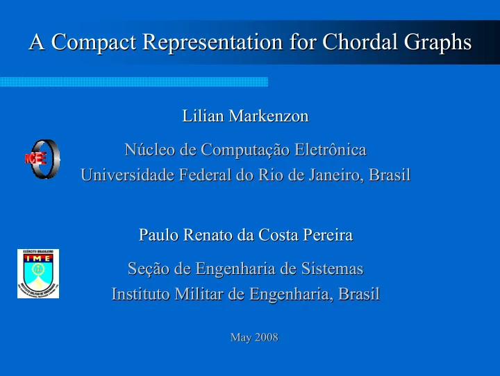 a compact representation for chordal chordal graphs