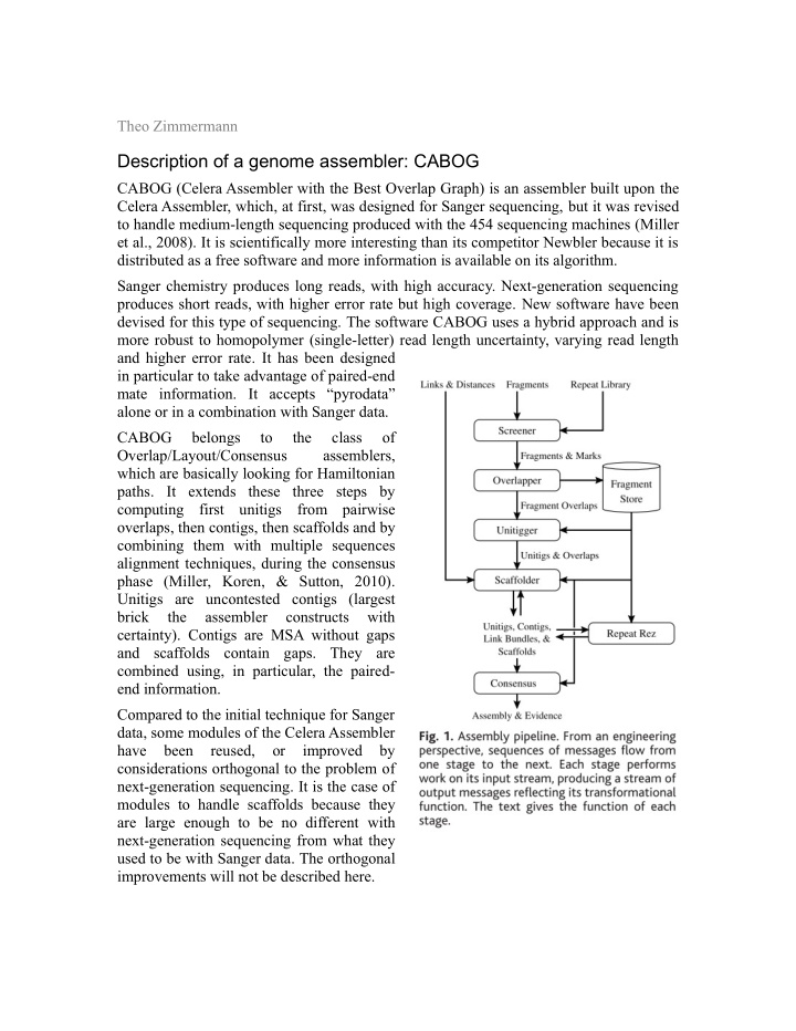 description of a genome assembler cabog