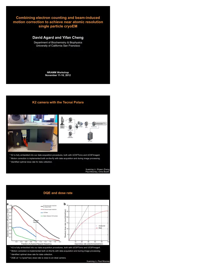 combining electron counting and beam induced motion