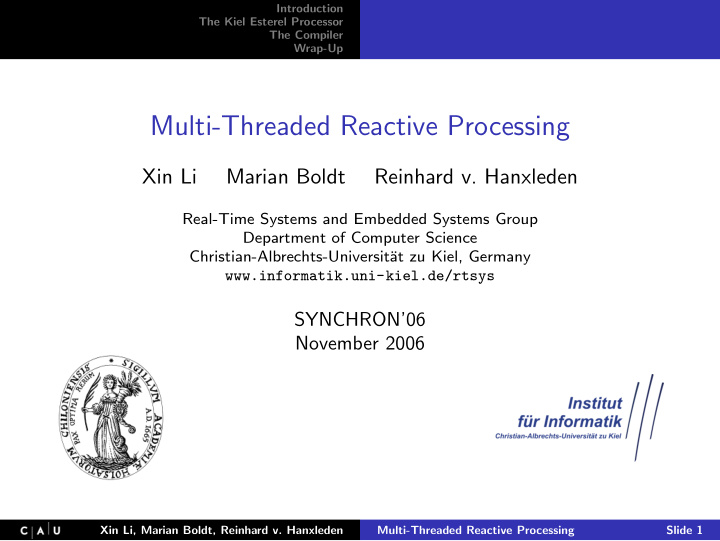 multi threaded reactive processing
