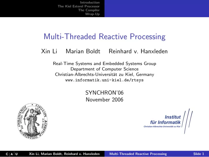 multi threaded reactive processing