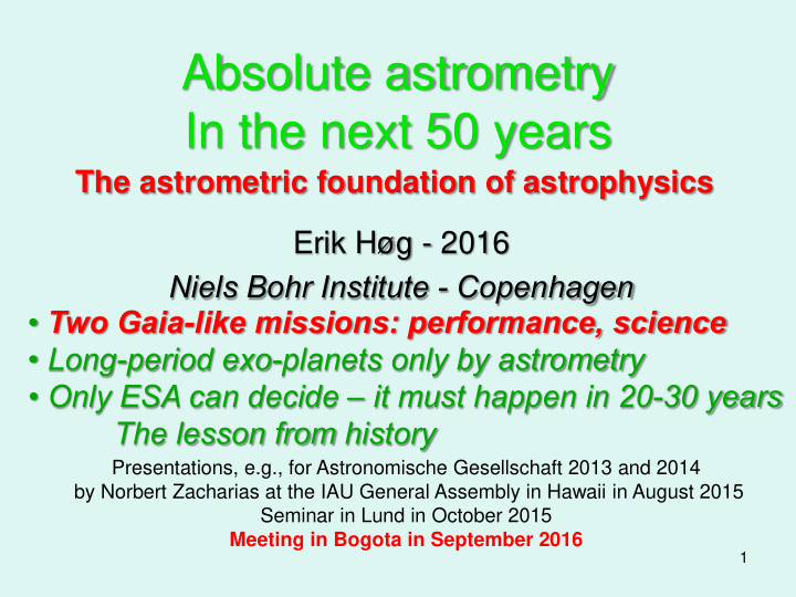 absolute astrometry in the next 50 years