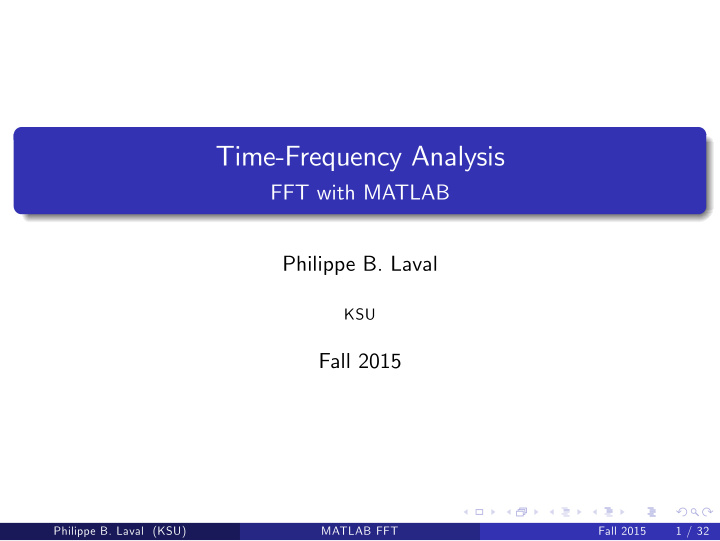 time frequency analysis
