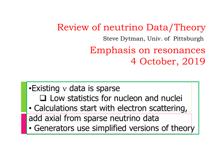 review of neutrino data theory