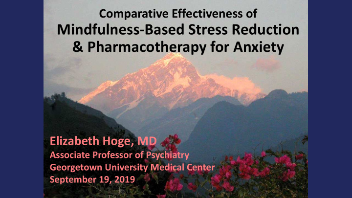 mindfulness based stress reduction amp pharmacotherapy