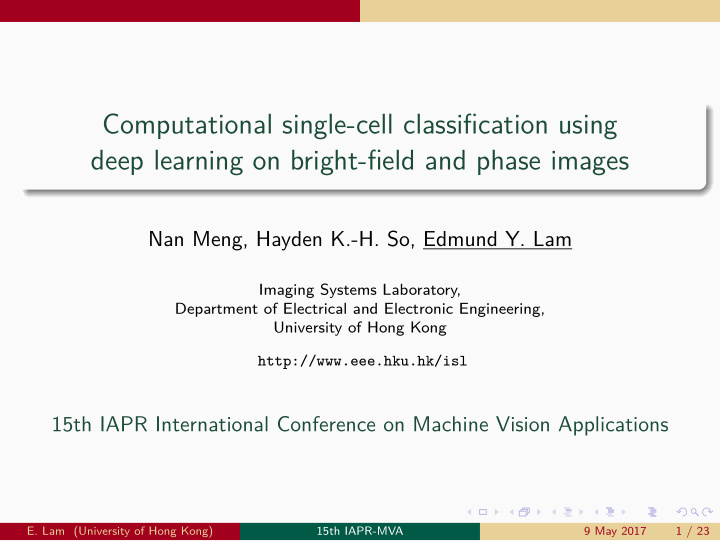 computational single cell classification using deep