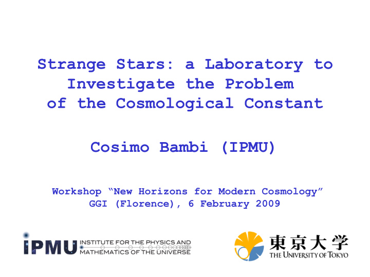 strange stars a laboratory to investigate the problem of