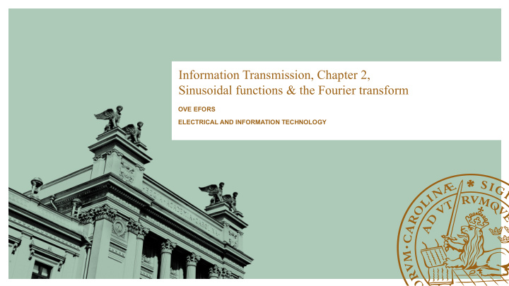 information transmission chapter 2 sinusoidal functions