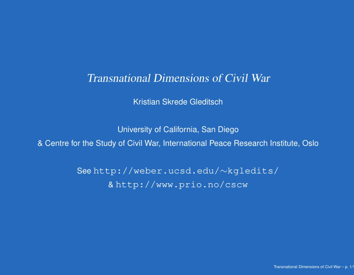 transnational dimensions of civil war
