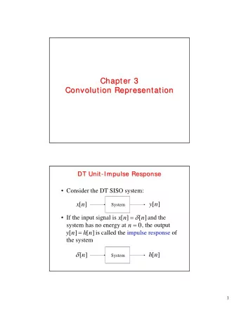 Chapter 3  Chapter 3  Convolution Representation  Convolution Representation  DT Unit-Impulse