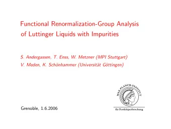 Functional Renormalization-Group Analysis  of Luttinger Liquids with Impurities  S. Andergassen, T.