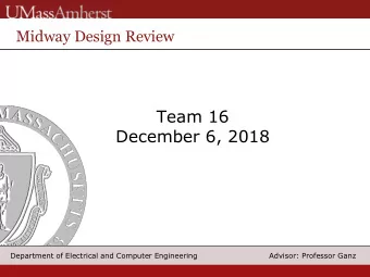 Team 16  December 6, 2018  Department of Electrical and Computer Engineering  Department of