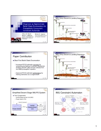 Paper Contribution  Best-First Belief State Enumeration  Increased PCCA estimator accuracy by